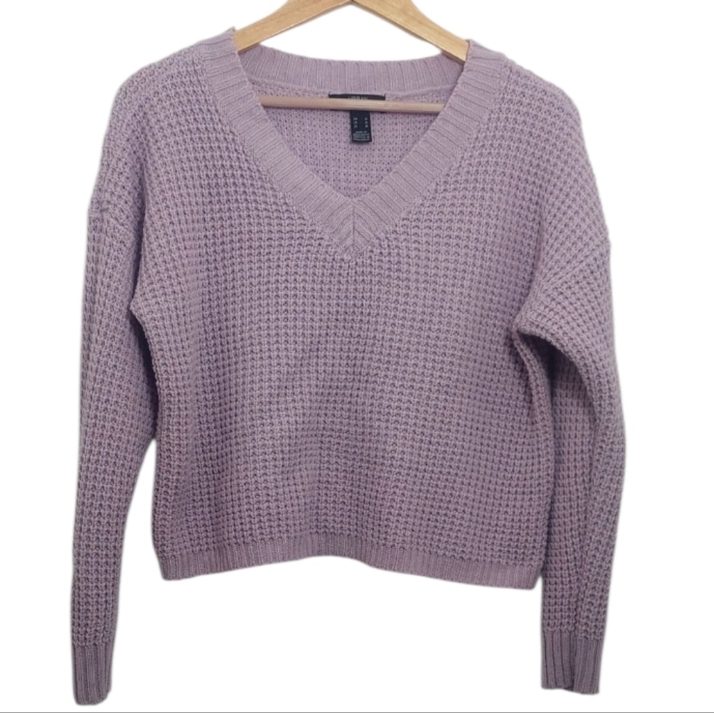 Urban Heritage Women's Size Medium Sweater Cropped Lavender Purple Long Sleeve